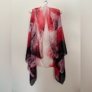 Elegant Red and Black Women's Scarf Wrap